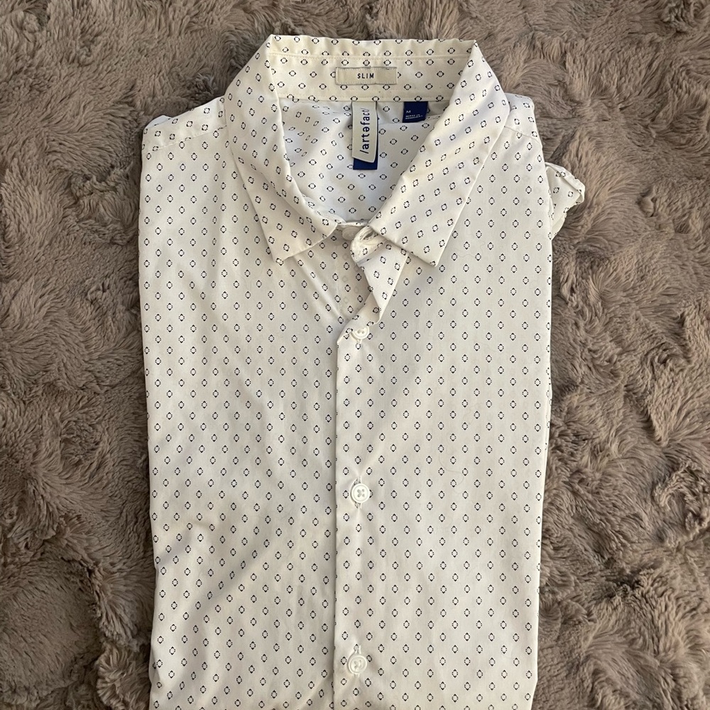 Artefact Slim Fit Men's White Patterned Shirt